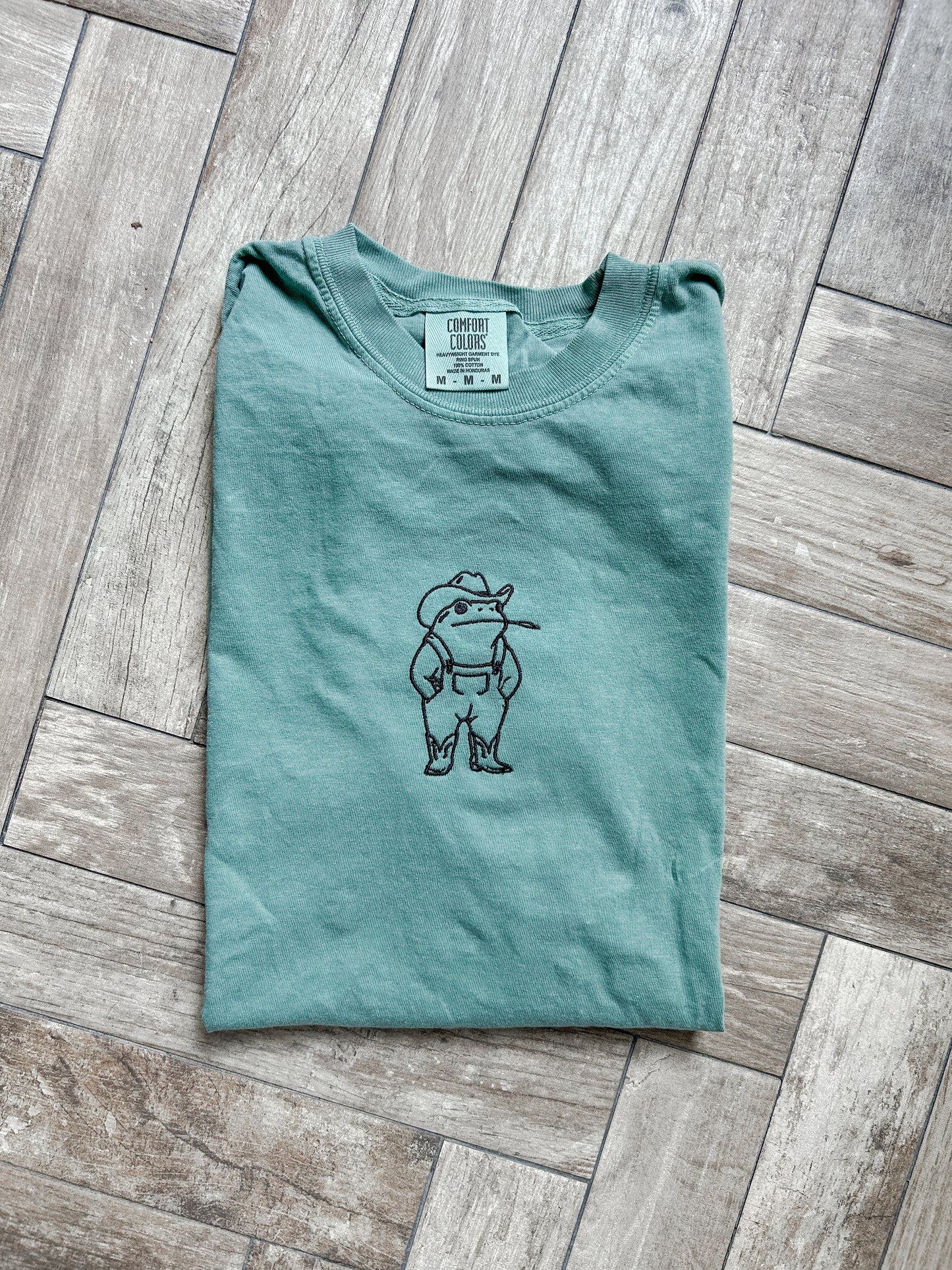 Lollygagging Frog Embroidered Tshirt