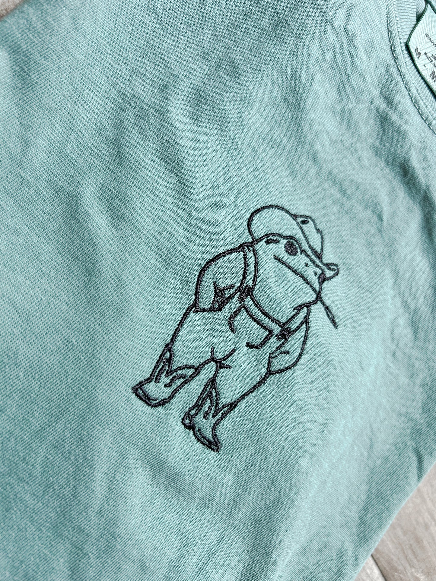 Lollygagging Frog Embroidered Tshirt