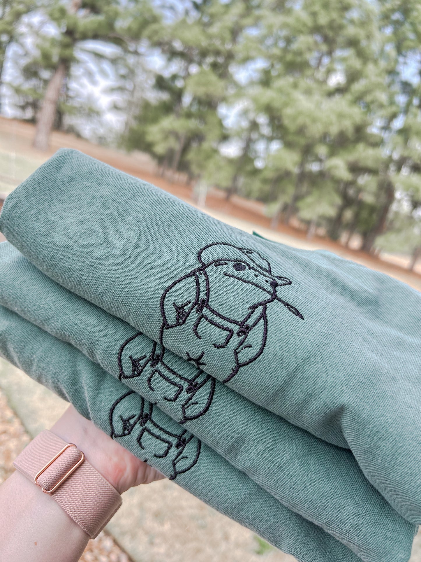 Lollygagging Frog Embroidered Tshirt