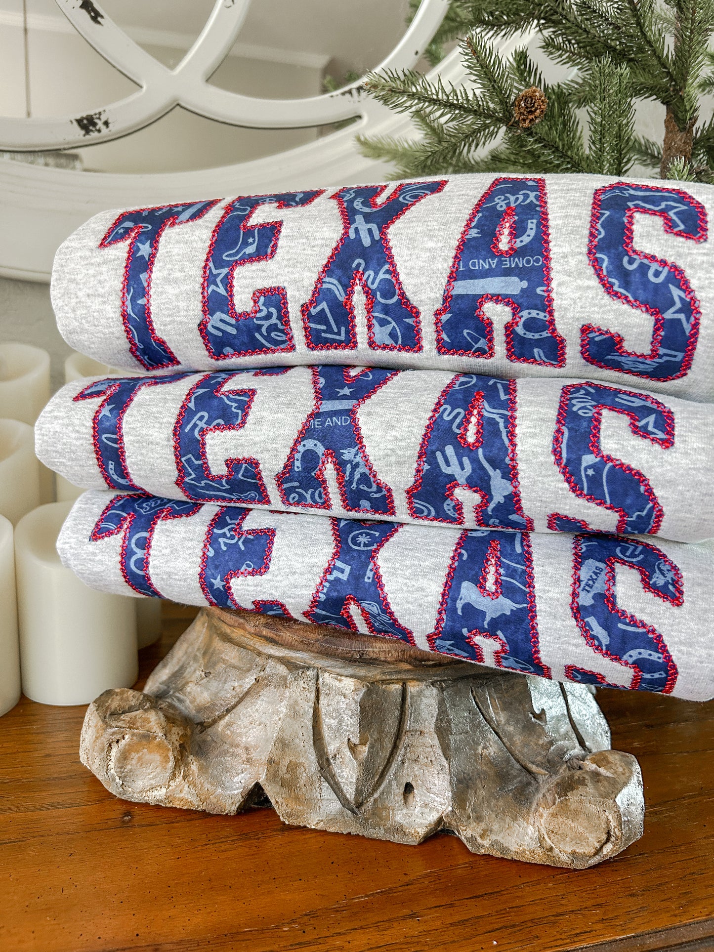 Red & Blue Texas Applique Sweatshirt