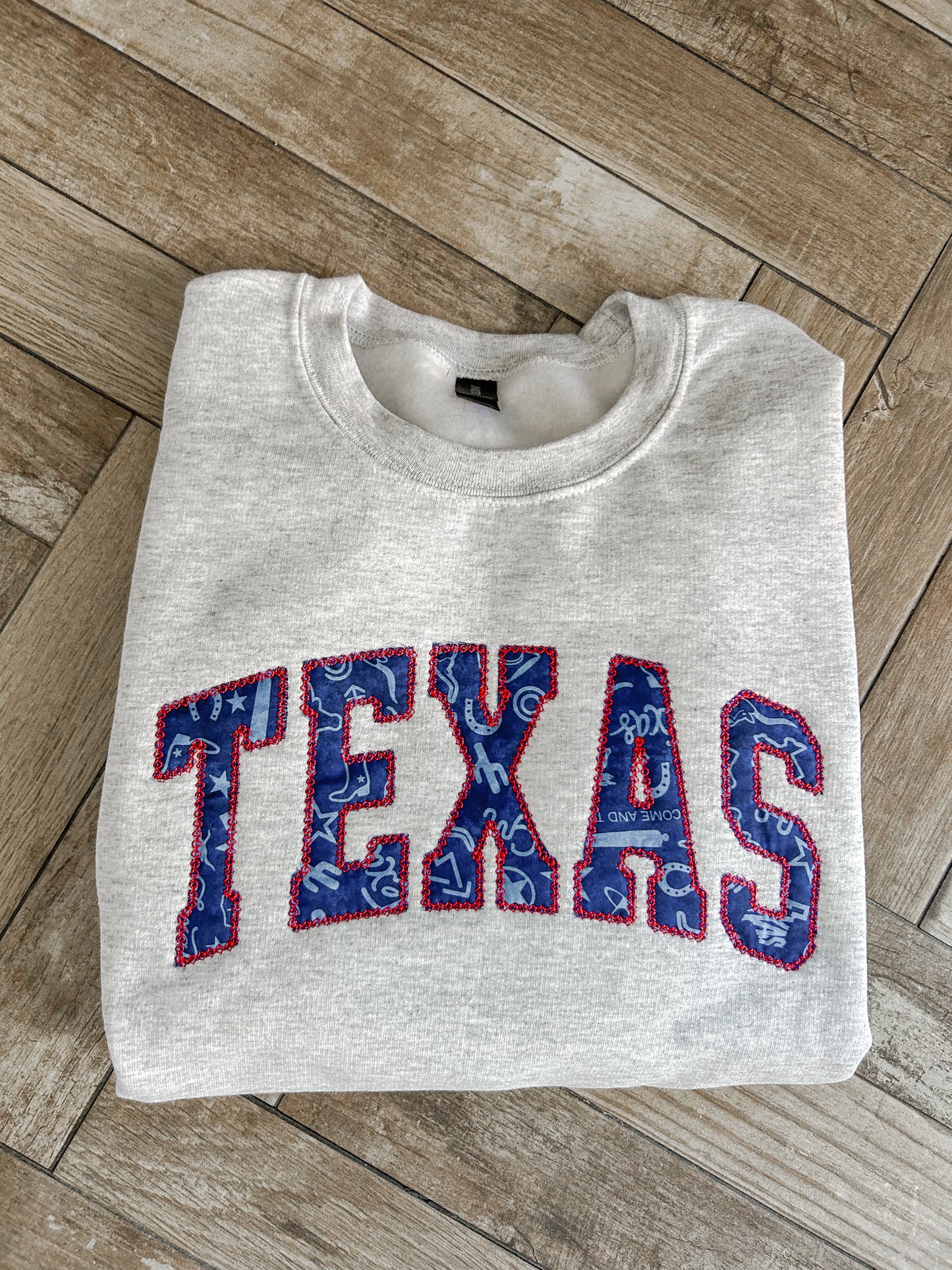 Red & Blue Texas Applique Sweatshirt