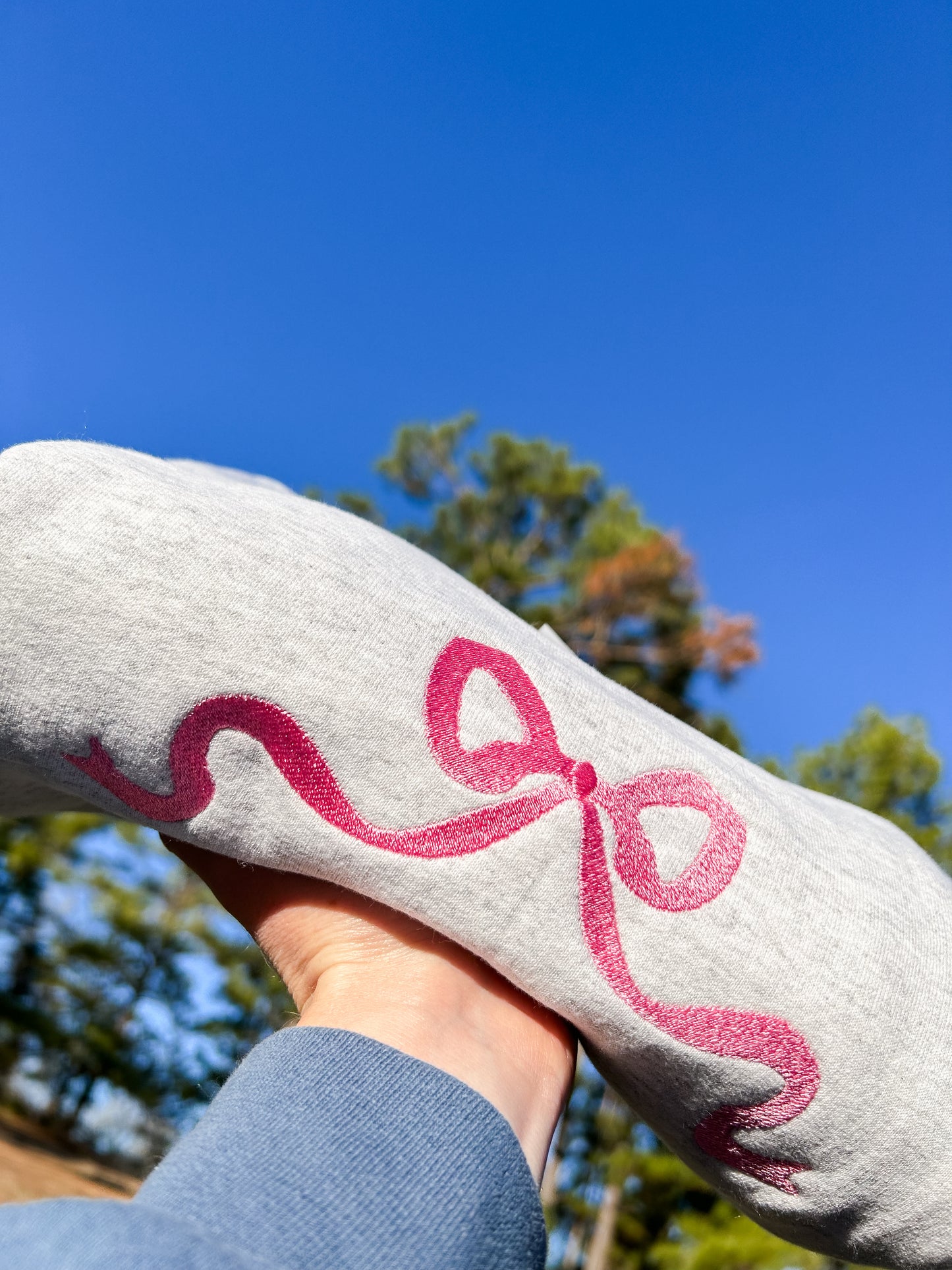 Dainty Bow Embroidered Sweatshirt