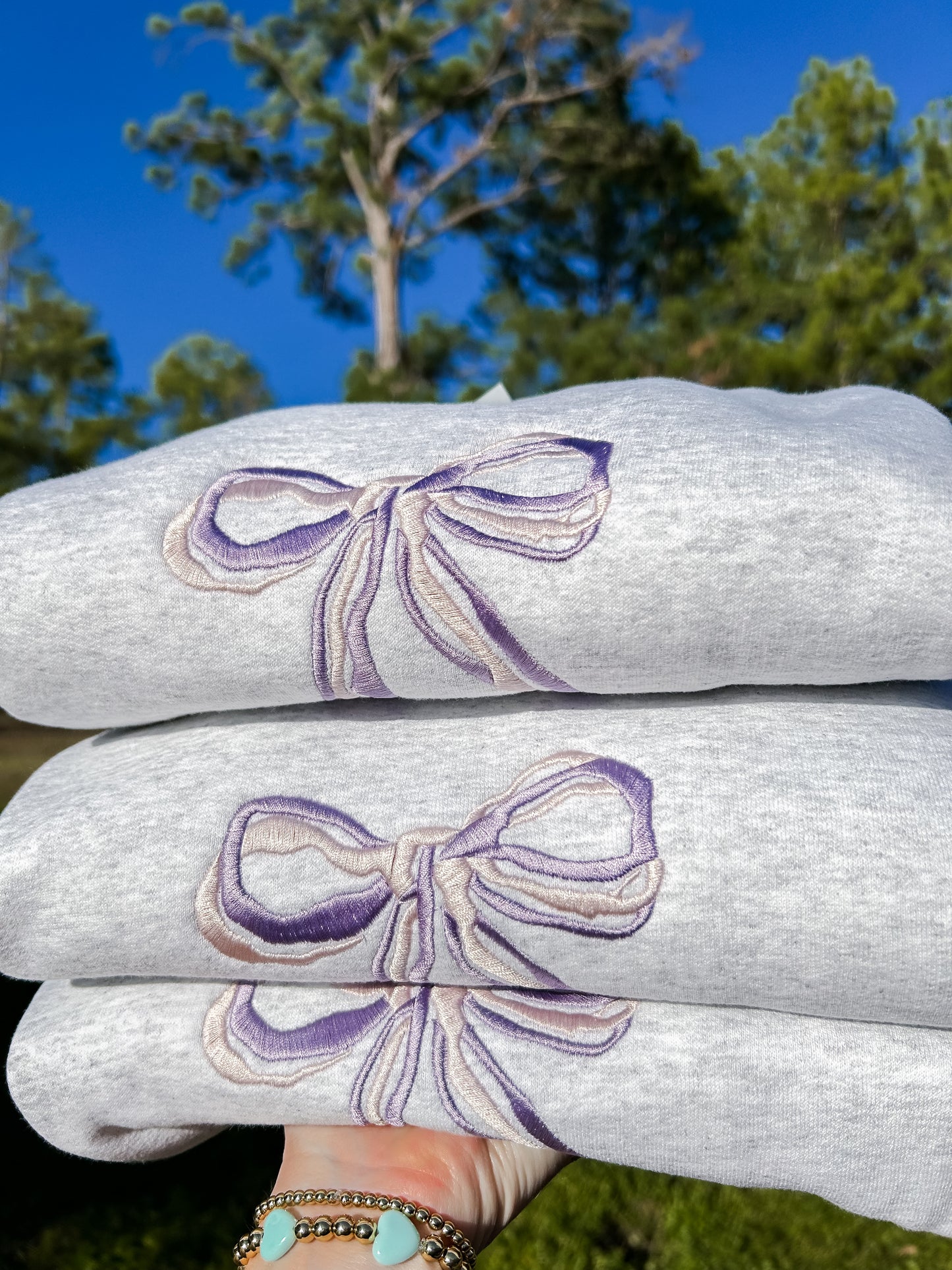 Pretty in Pink or Purple Bow Sweatshirt