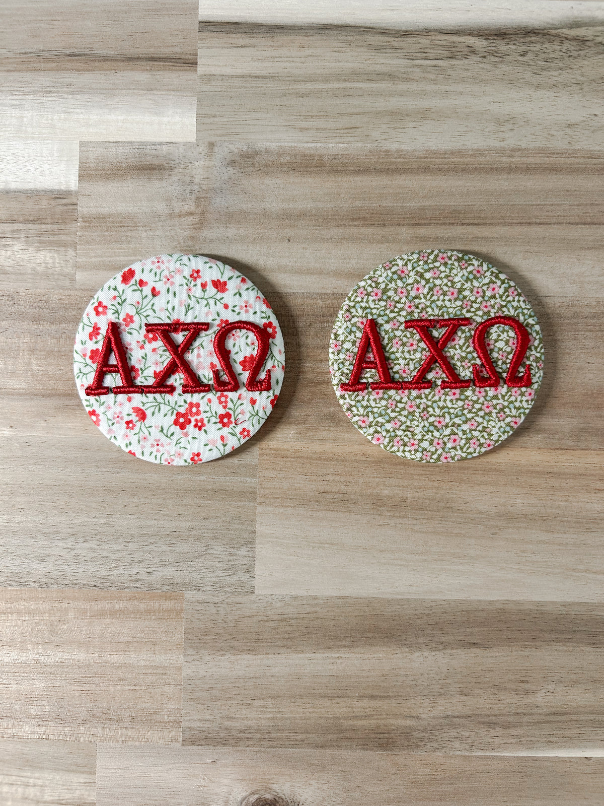 AXΩ Embroidered Button