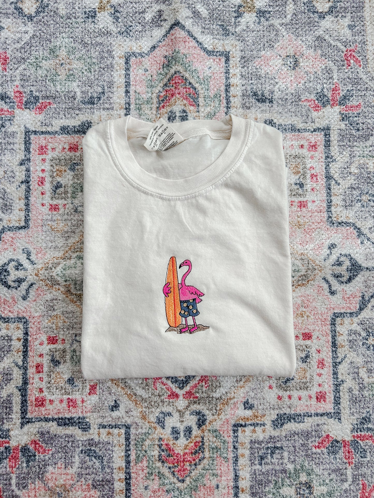 Surfin' Flamingo Cropped T-Shirt