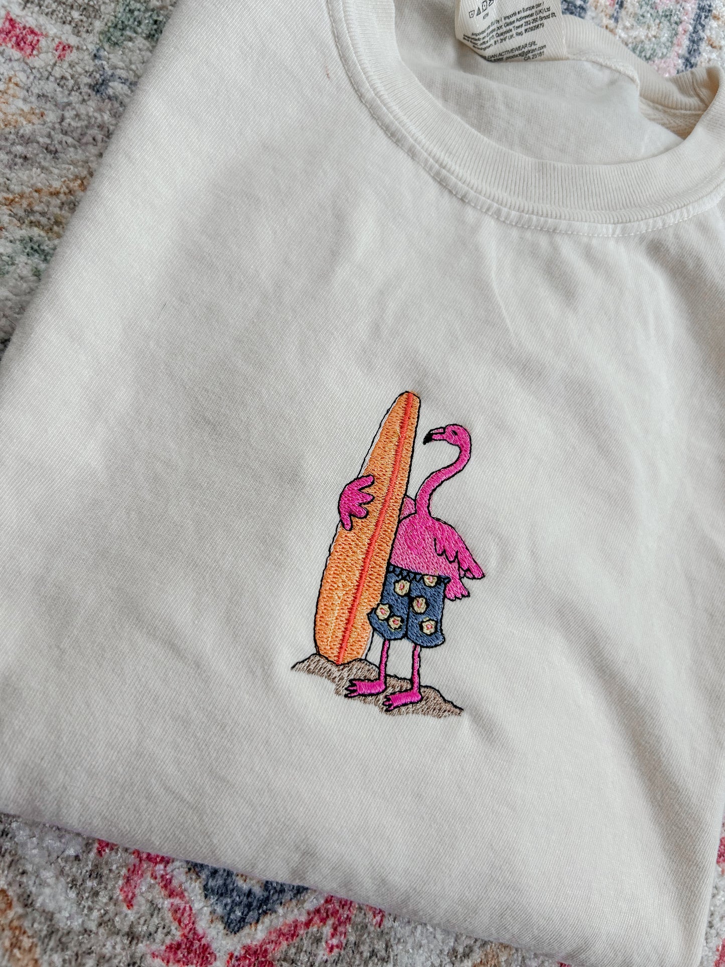 Surfin' Flamingo Cropped T-Shirt
