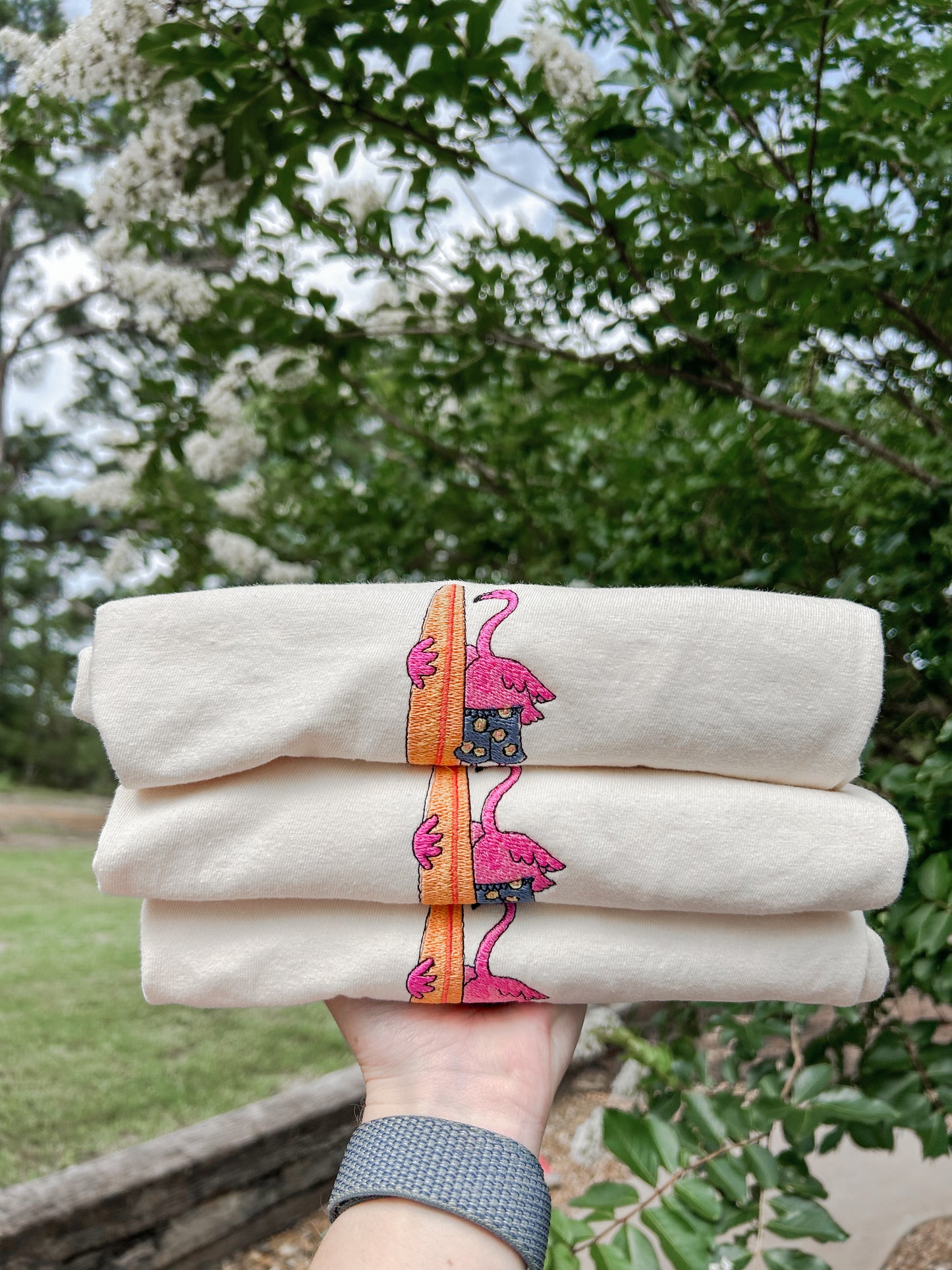 Surfin' Flamingo Cropped T-Shirt