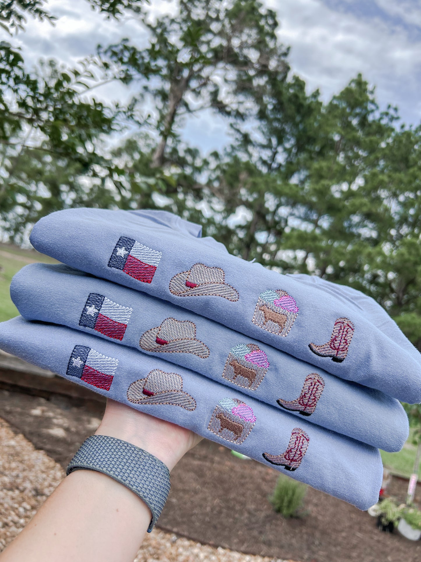 Texas Charms Embroidered Tshirt