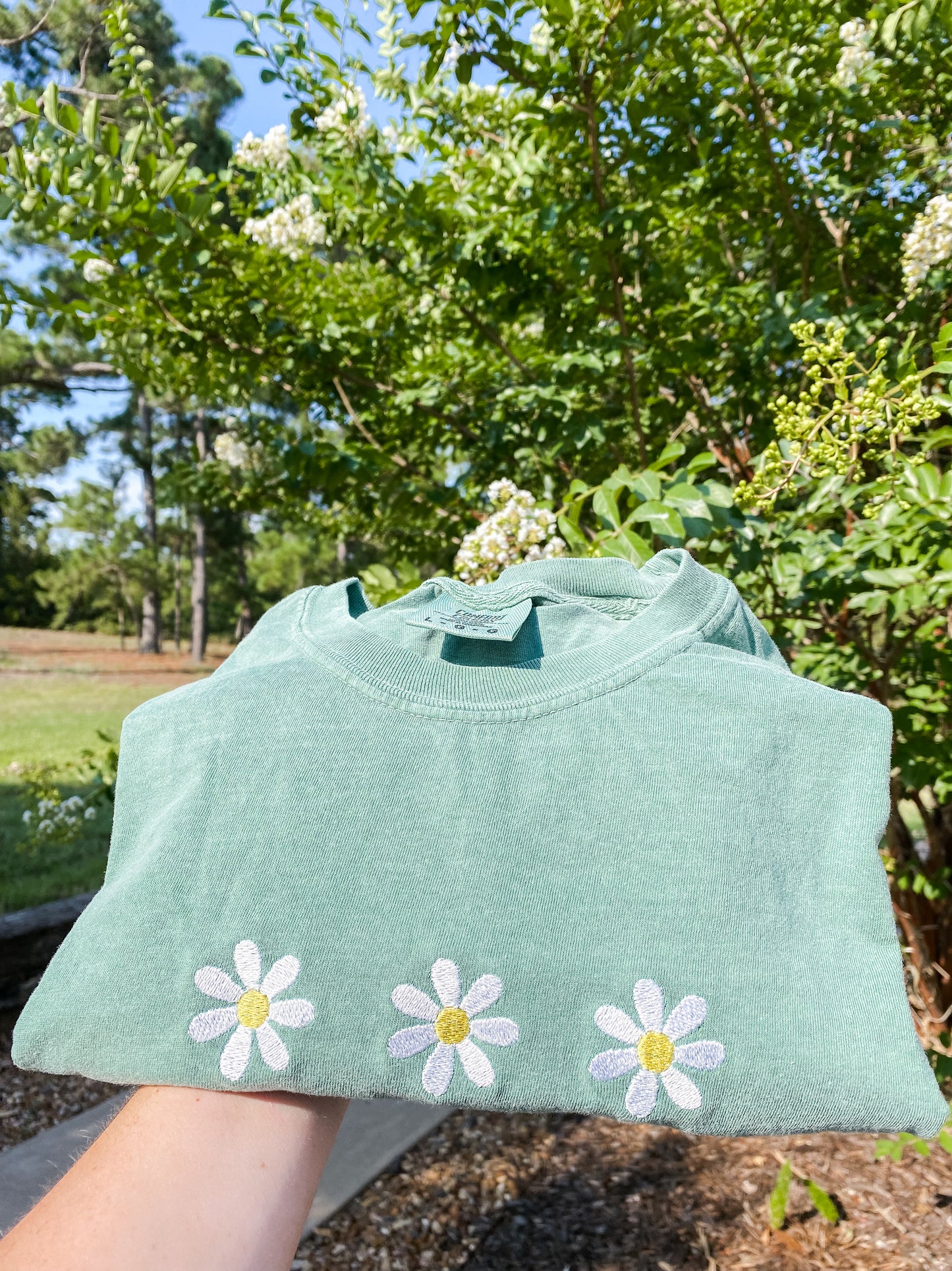 Embroidered Daisies T-Shirt