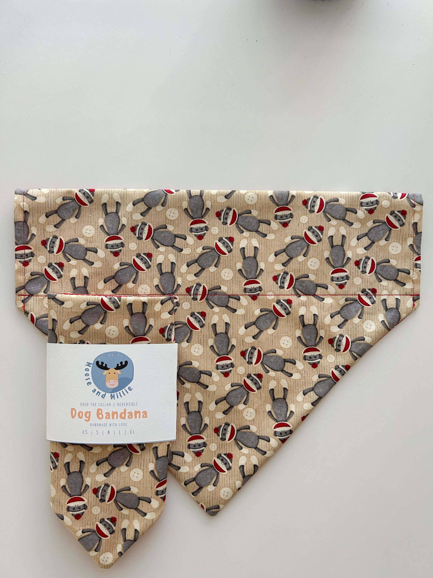 Sock Monkeys - Over the Collar Dog Bandana