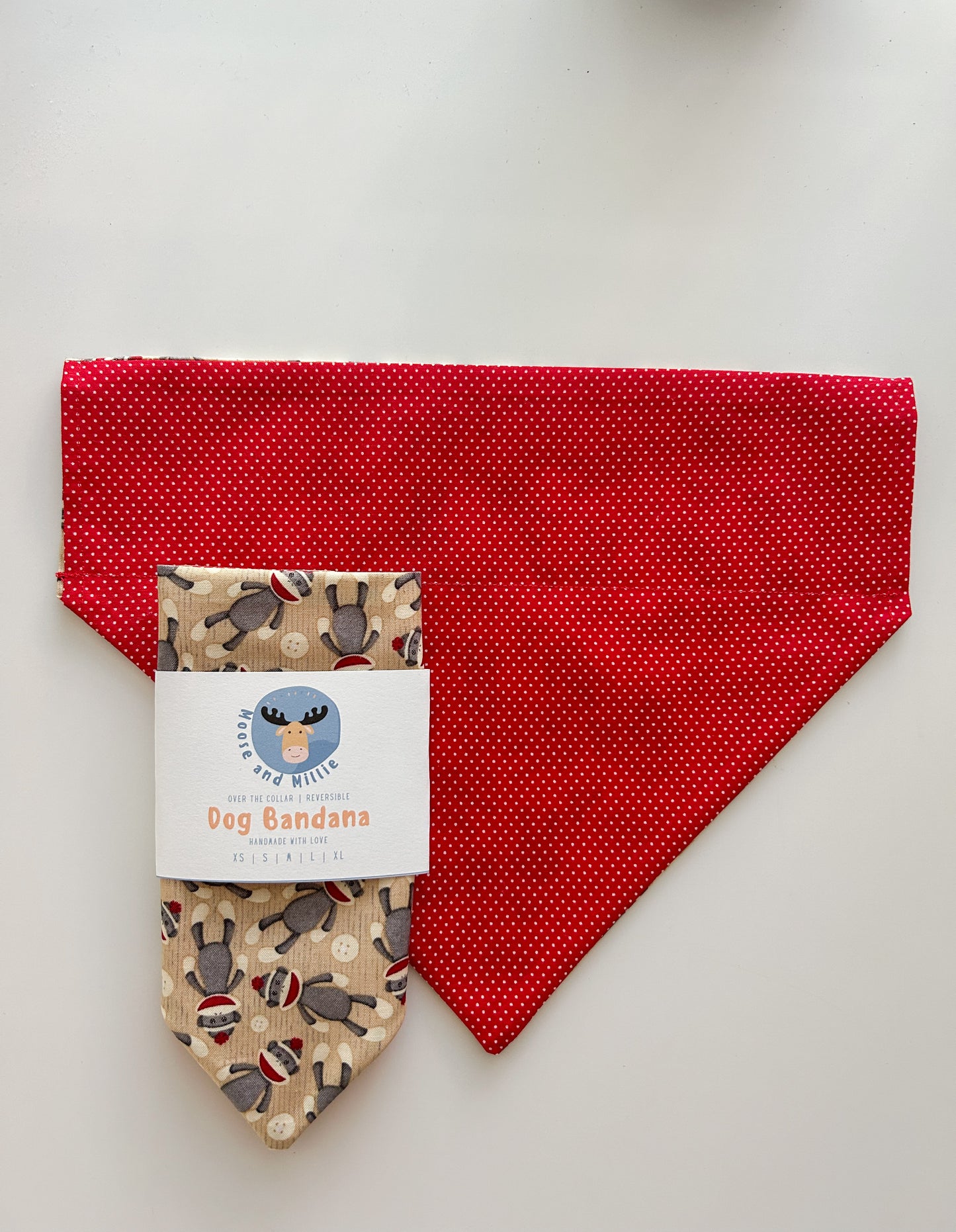 Sock Monkeys - Over the Collar Dog Bandana