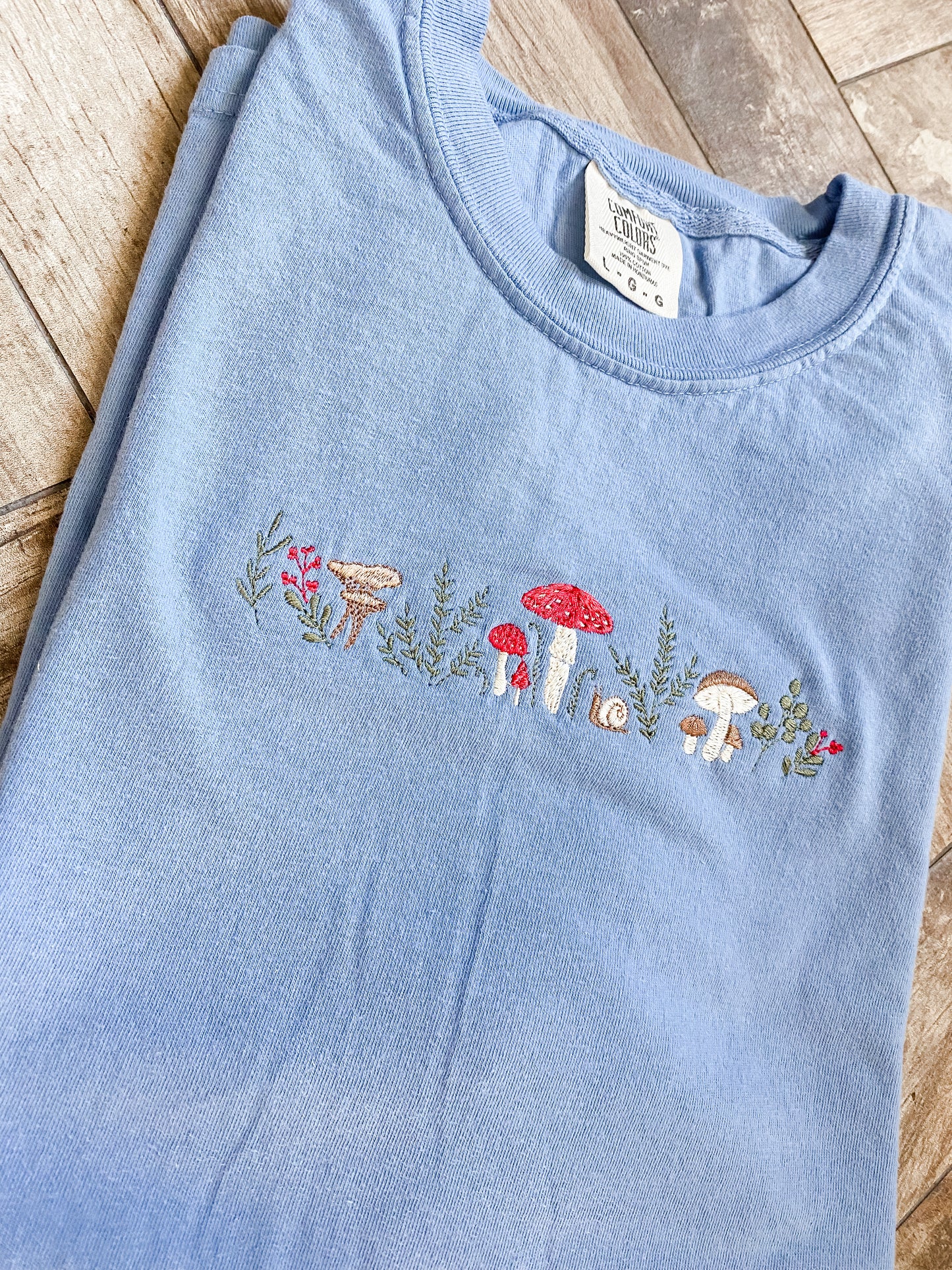 Mushroom Forest Embroidered T-Shirt