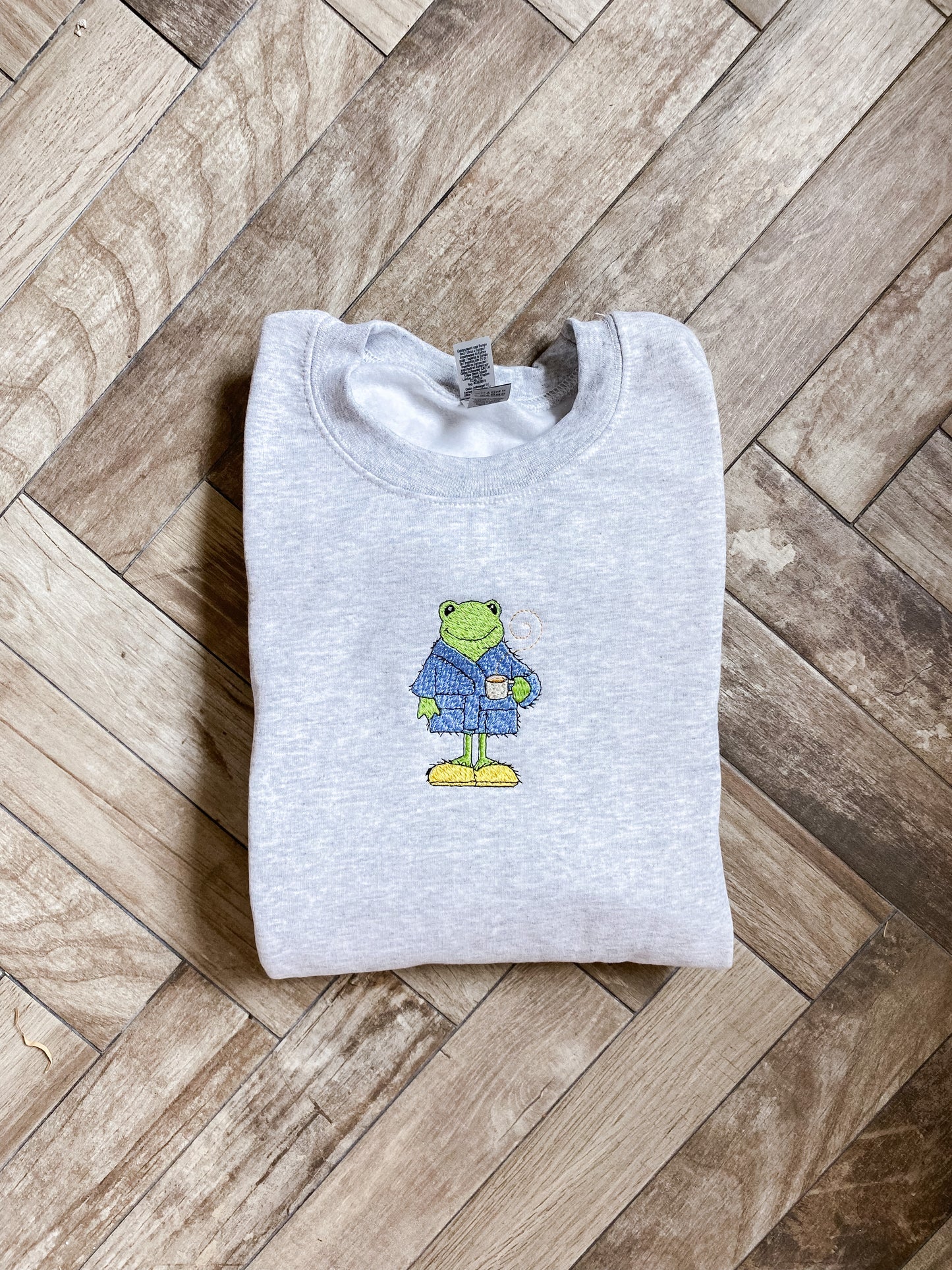 Frog in a Robe Embroidered Crewneck