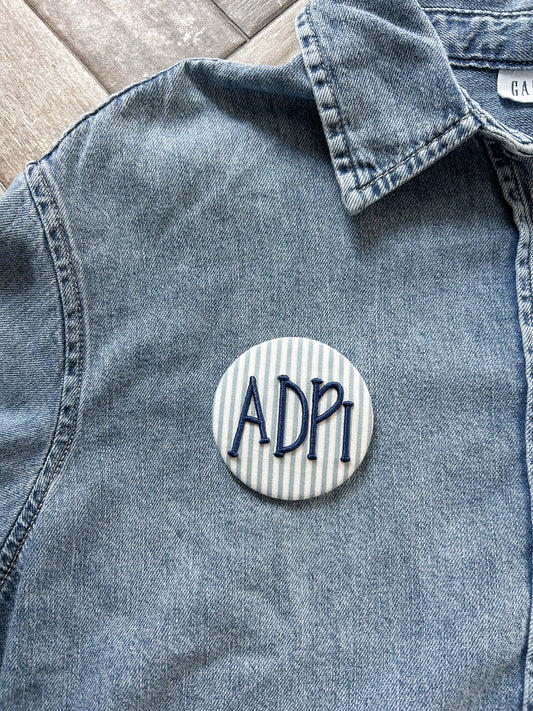 ADPi Embroidered Button