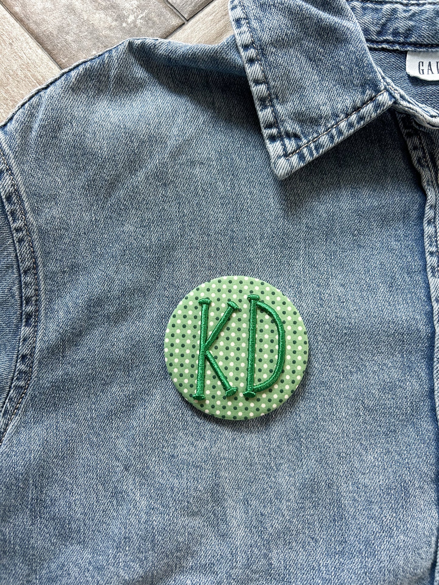 KD Embroidered Button