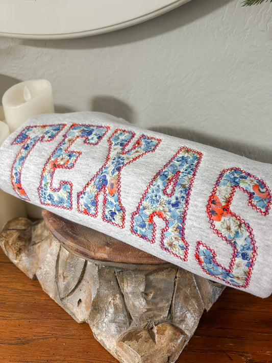 Texas Poppy Applique Sweatshirt