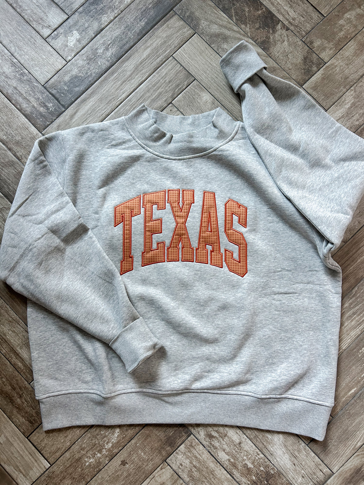 Texas Orange Check Mockneck