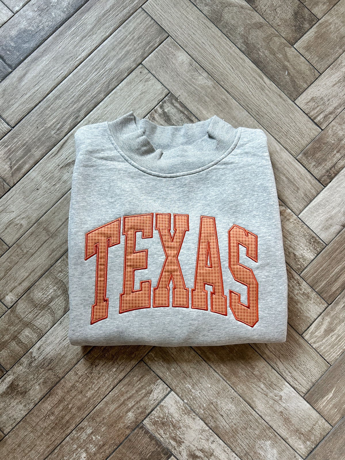 Texas Orange Check Mockneck