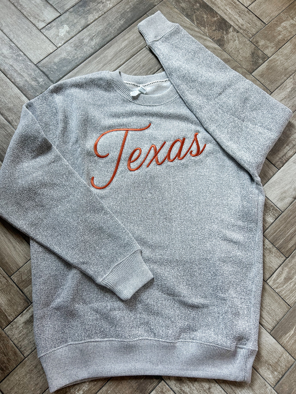Texas Retro Script Embroidered Crewneck