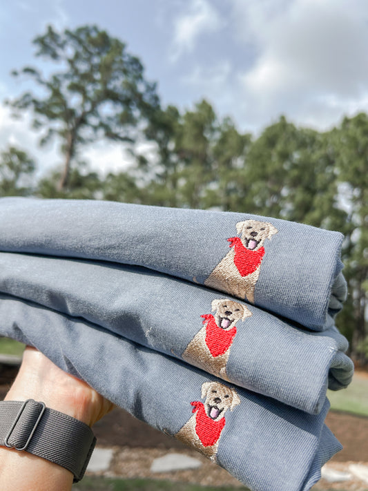 Pocket Pup Embroidered Tshirt