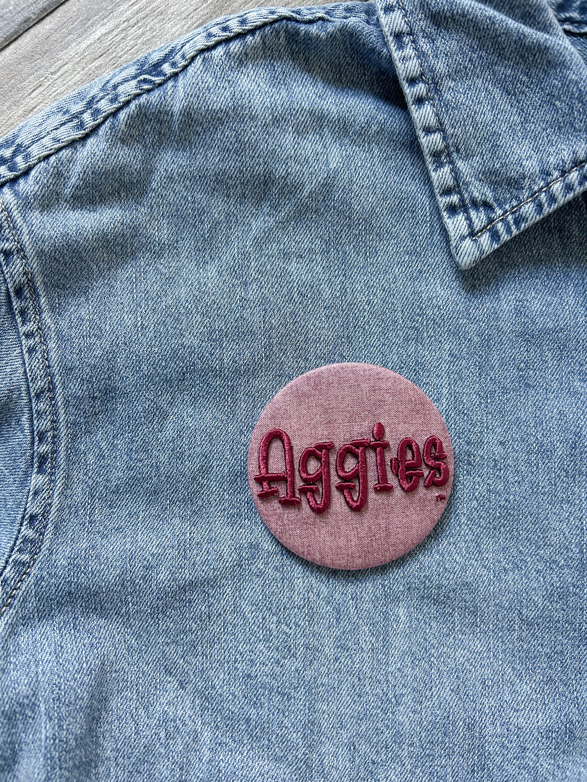 Aggies Embroidered Button