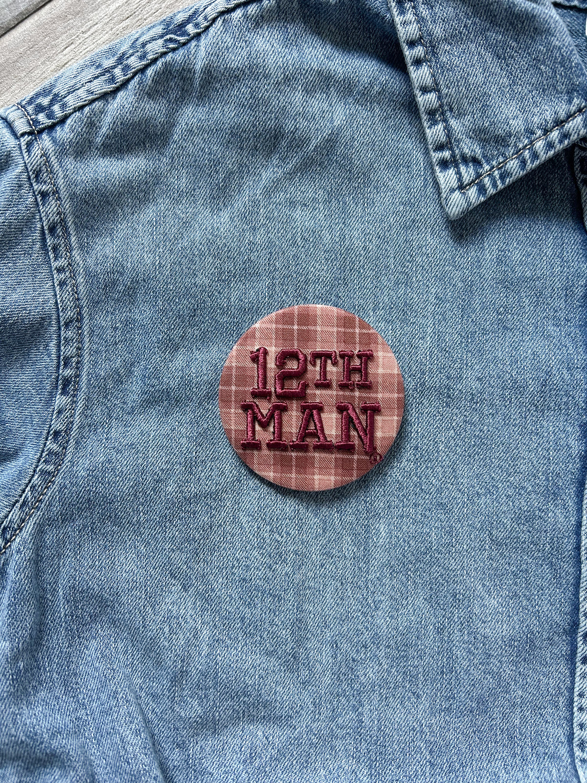 12th Man Embroidered Button