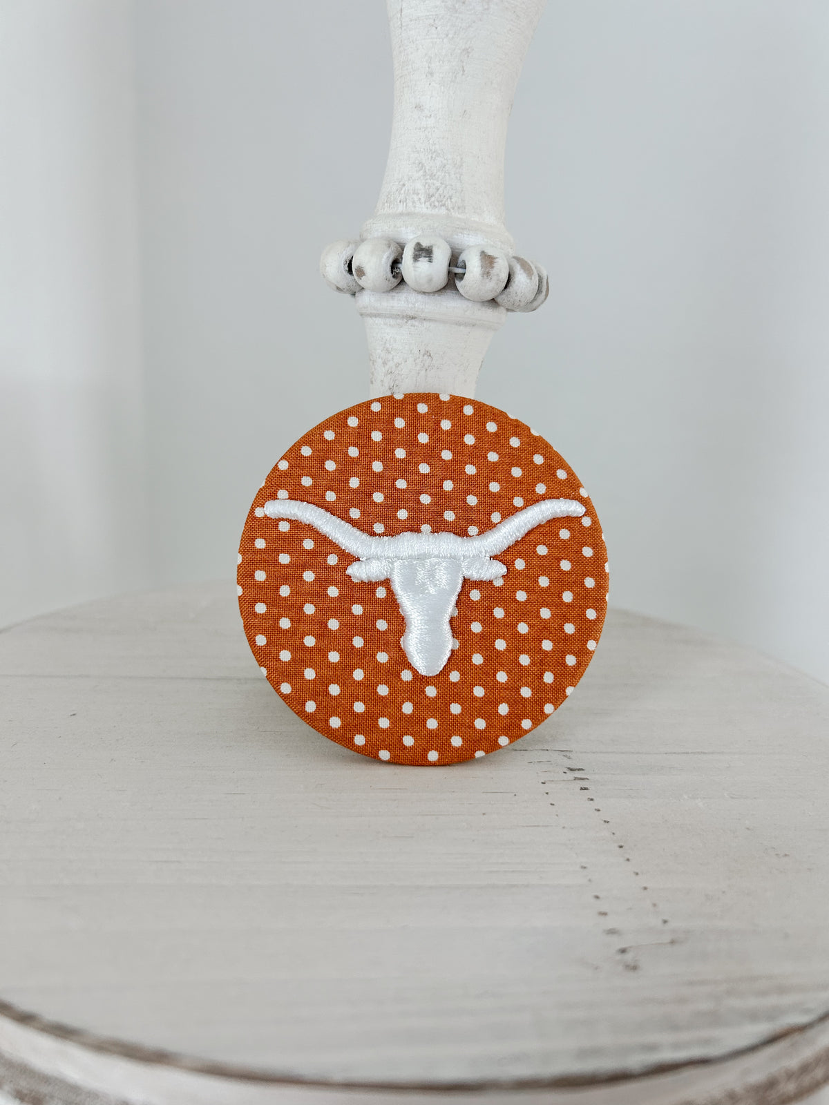Longhorn Embroidered Button