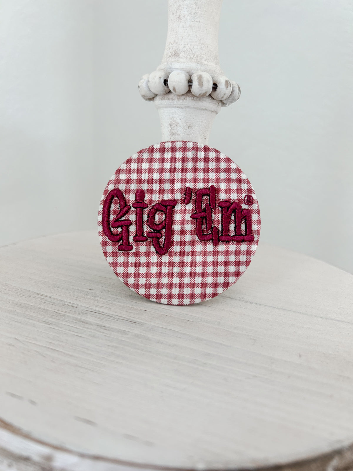 Gig 'Em Puff Embroidered Button