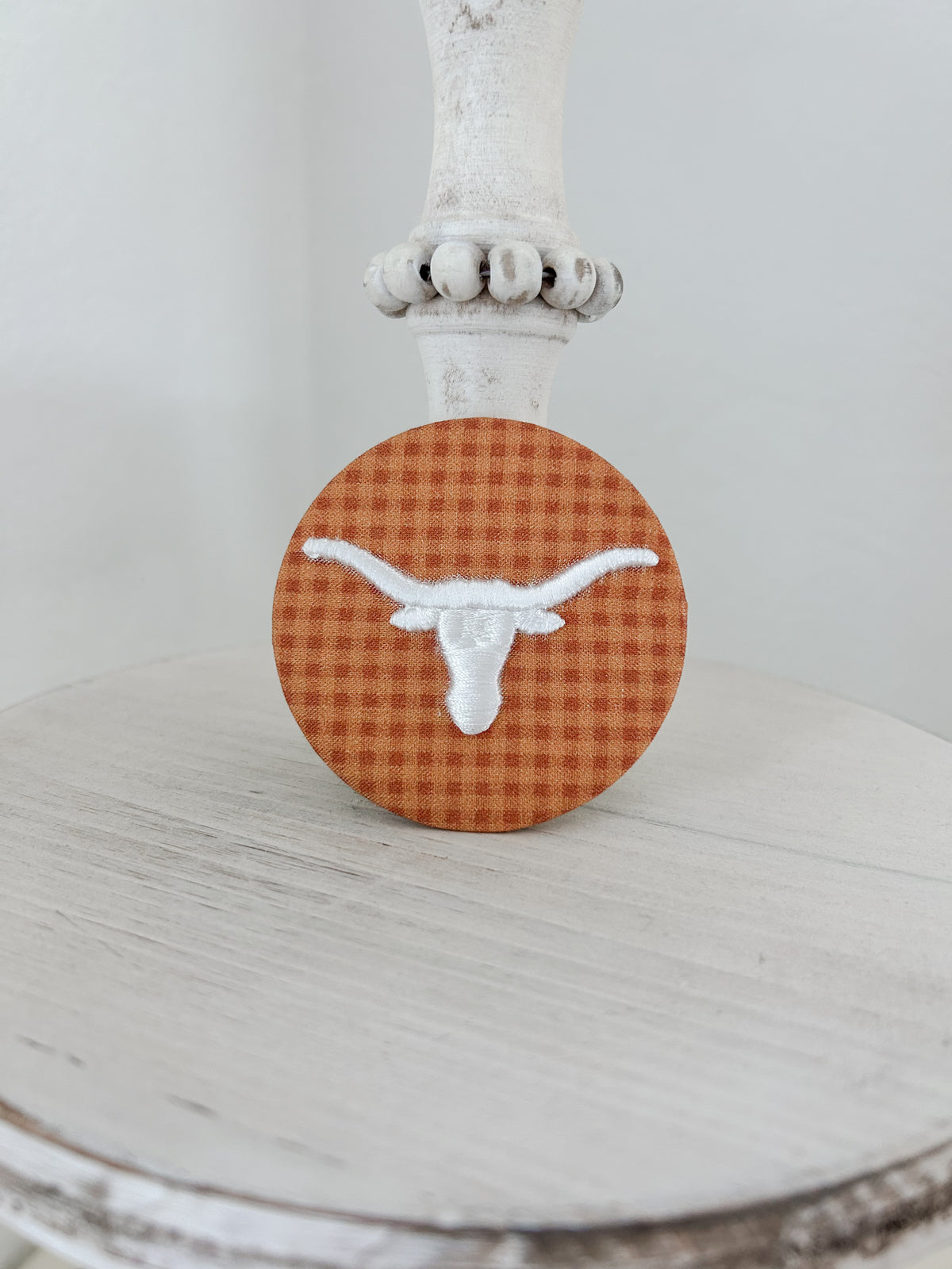 Longhorn Embroidered Button