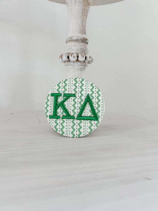 K∆ Embroidered Button
