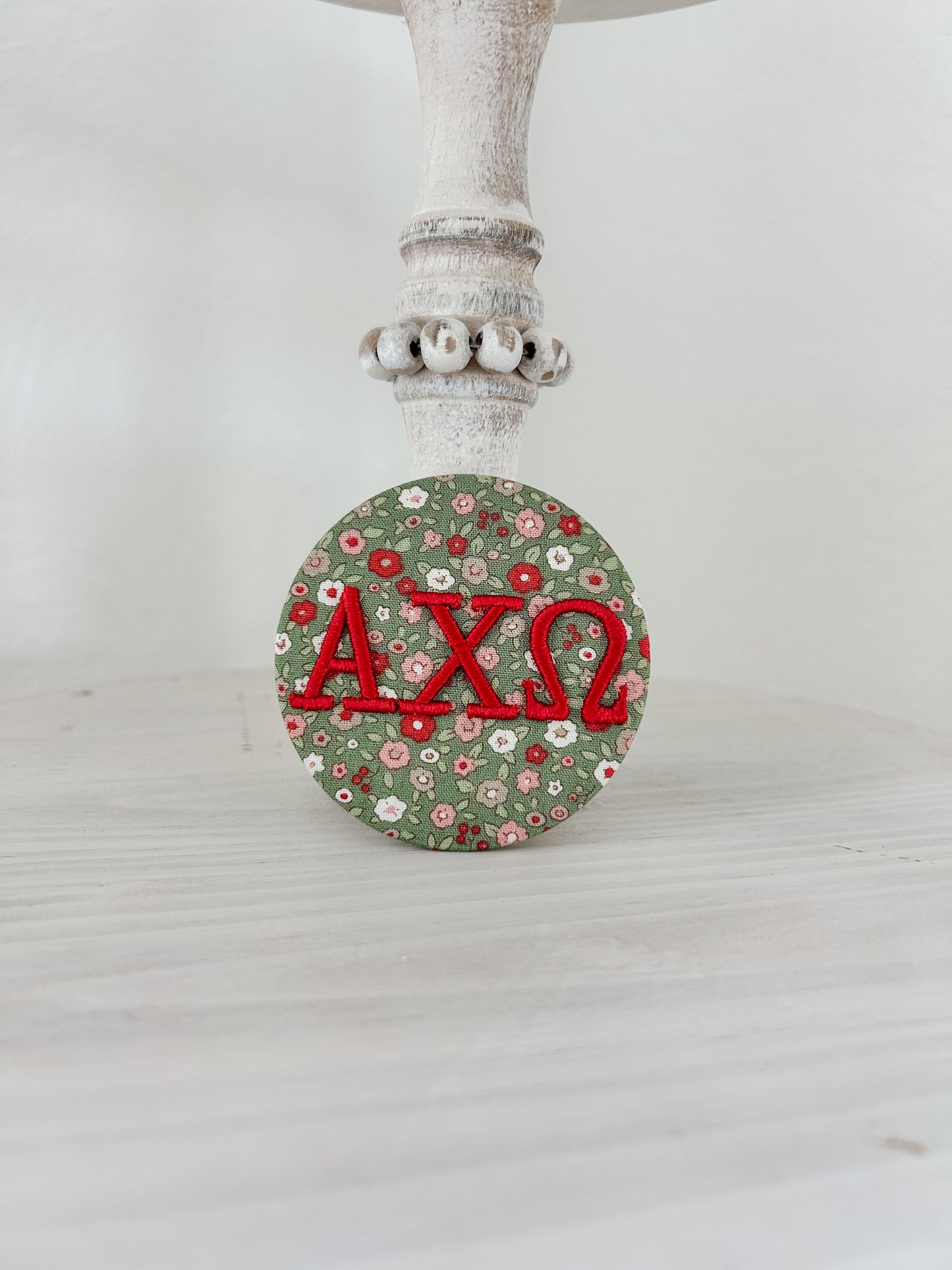 AXΩ Embroidered Button