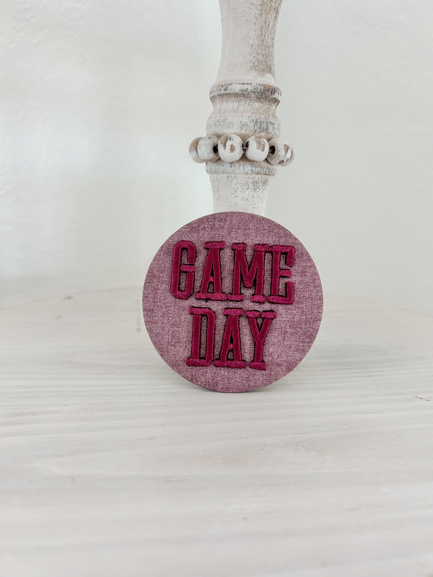 Game Day Embroidered Button