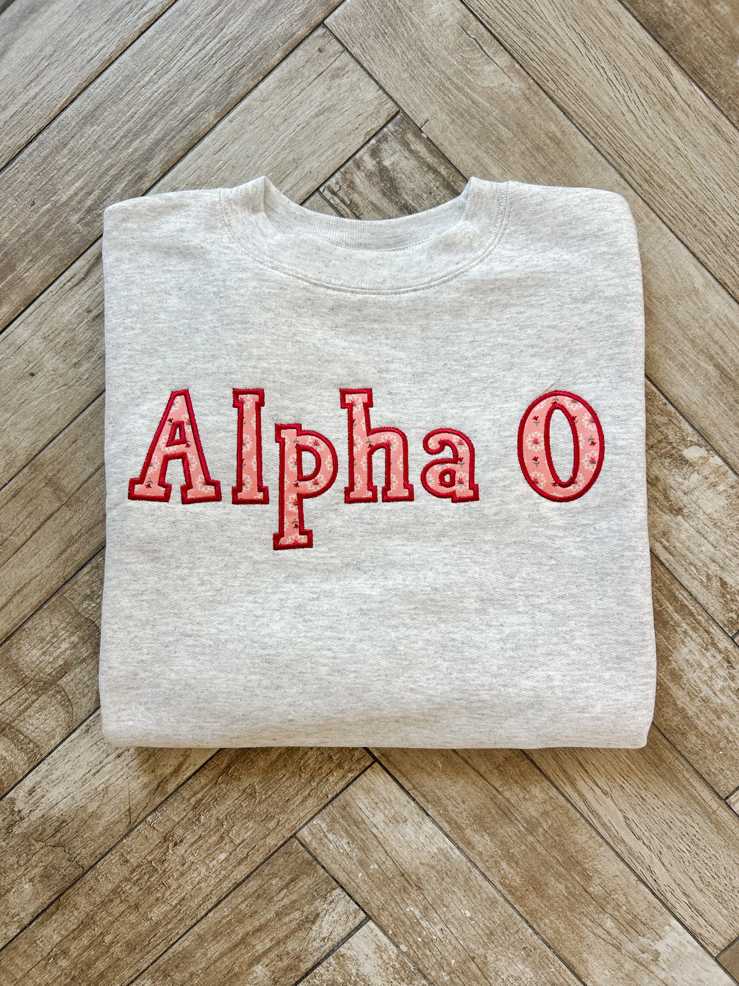 Alpha O - Floral Applique