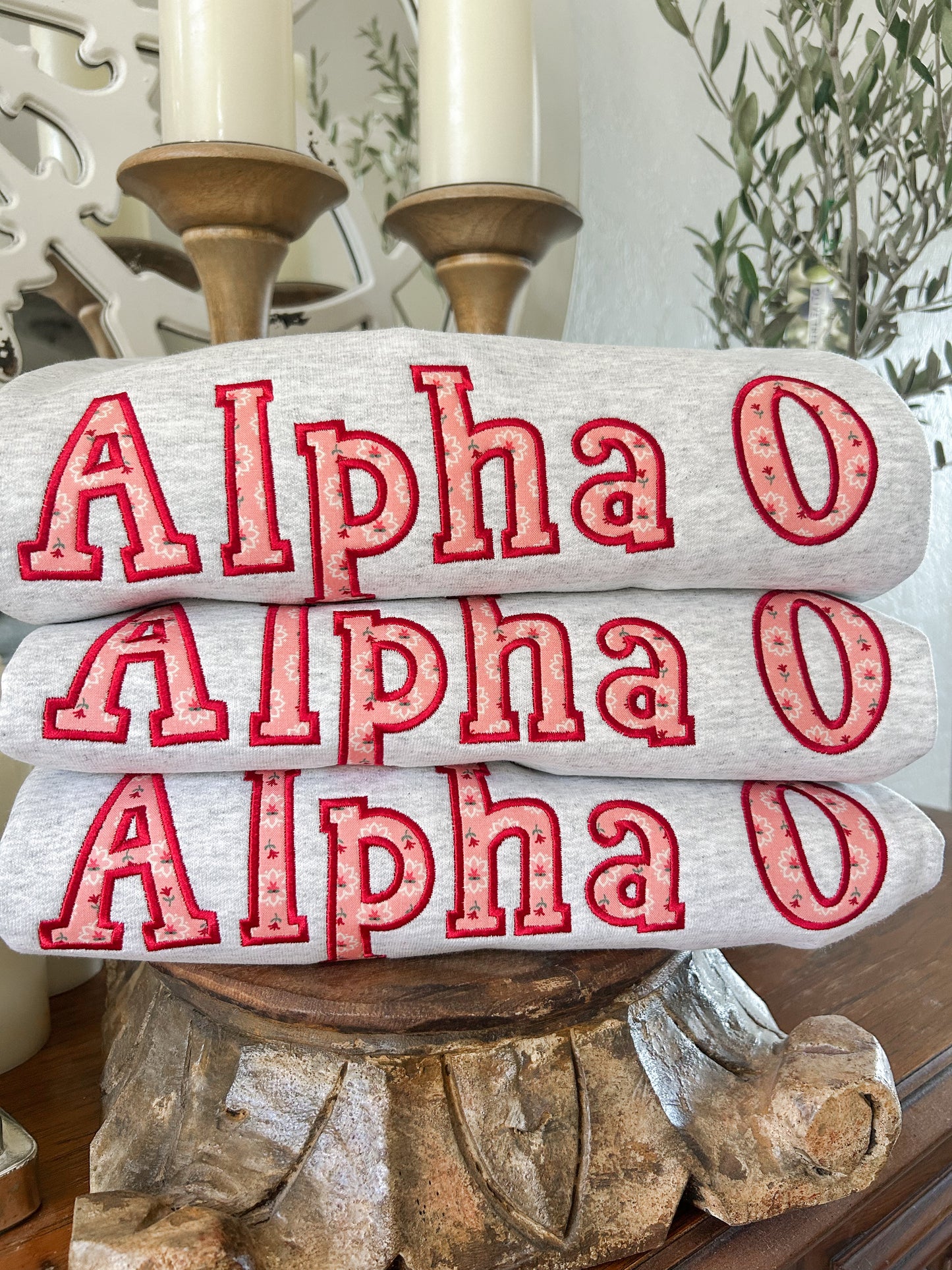 Alpha O - Floral Applique