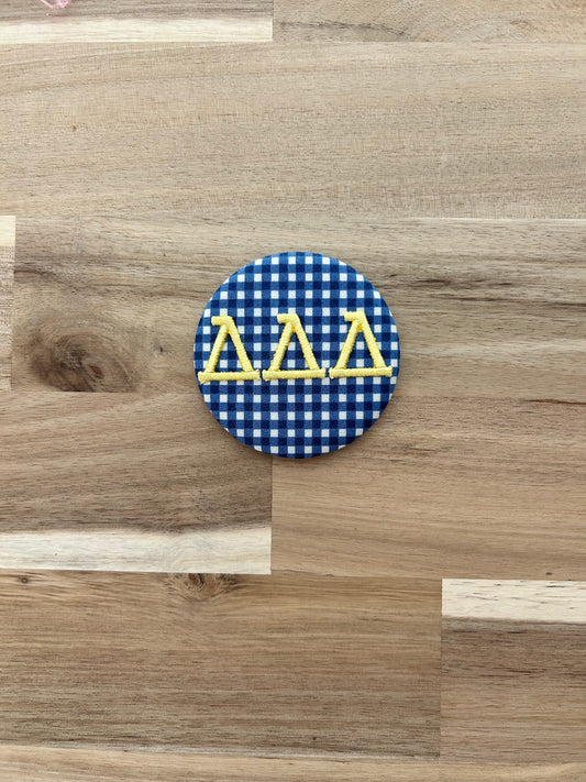 Delta Delta Delta Embroidered Button