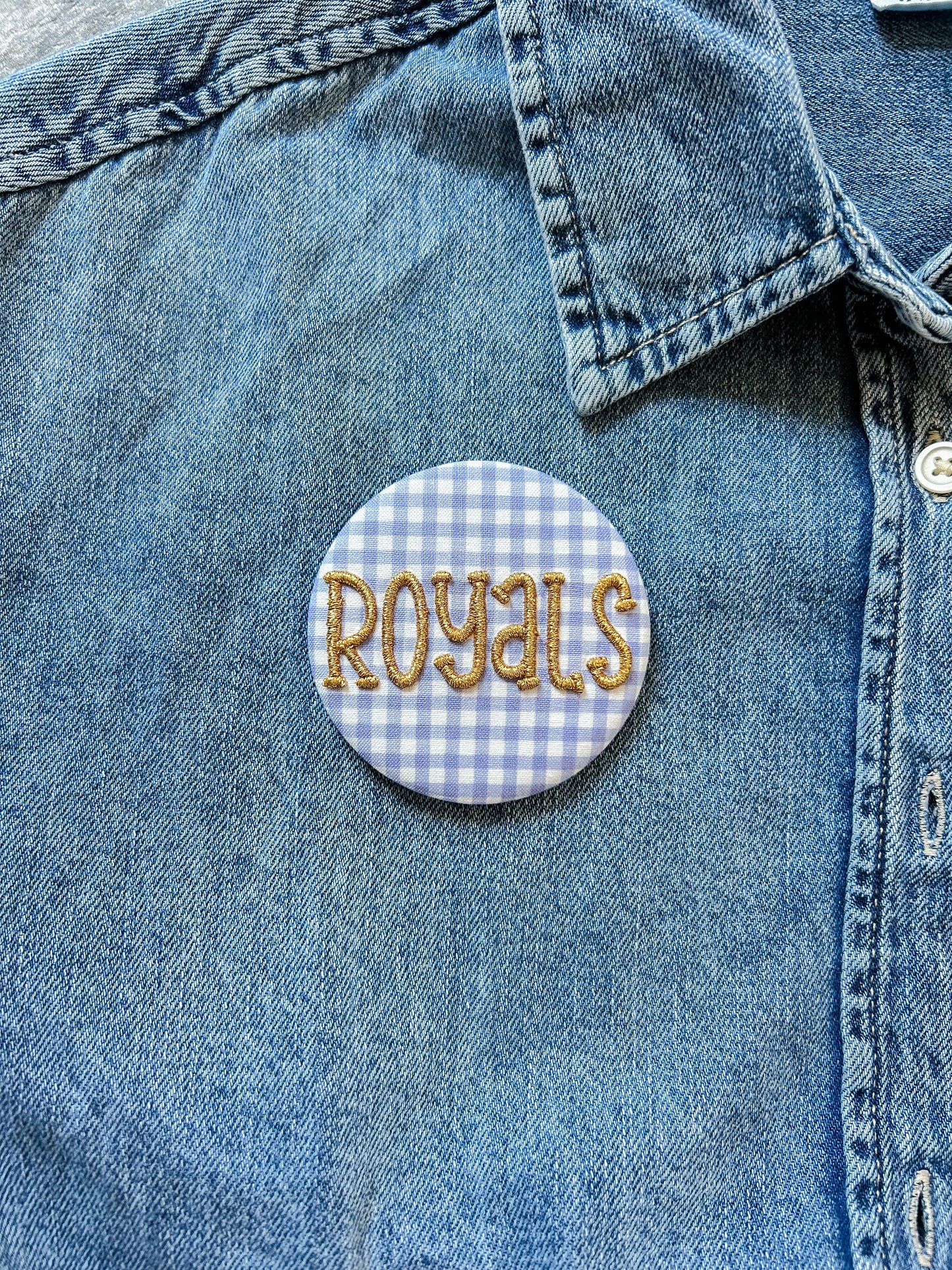 Royals Embroidered Button