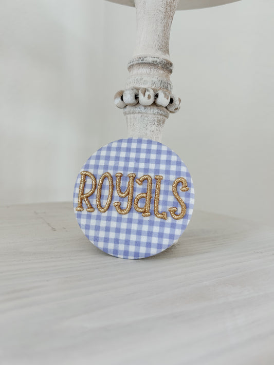 Royals Embroidered Button