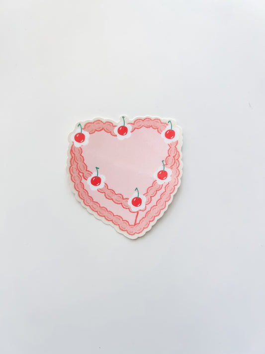 Vintage Heart Cake Sticker