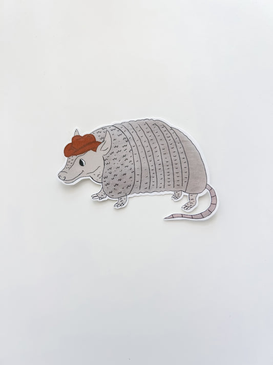 Cowboy Armadillo Sticker