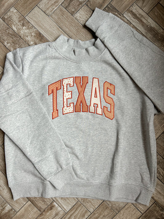 Texas Patchwork Mockneck