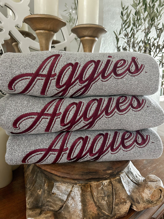 Aggies Script Embroidered Sweatshirt