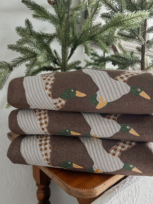Quilted Ducks Embroidered Sweatshirt
