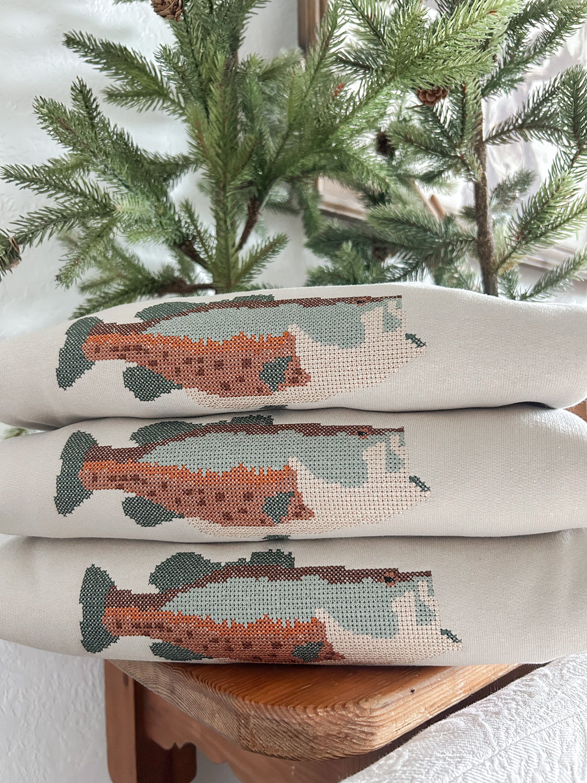 Cross Stitch Bass Embroidered Sweatshirt