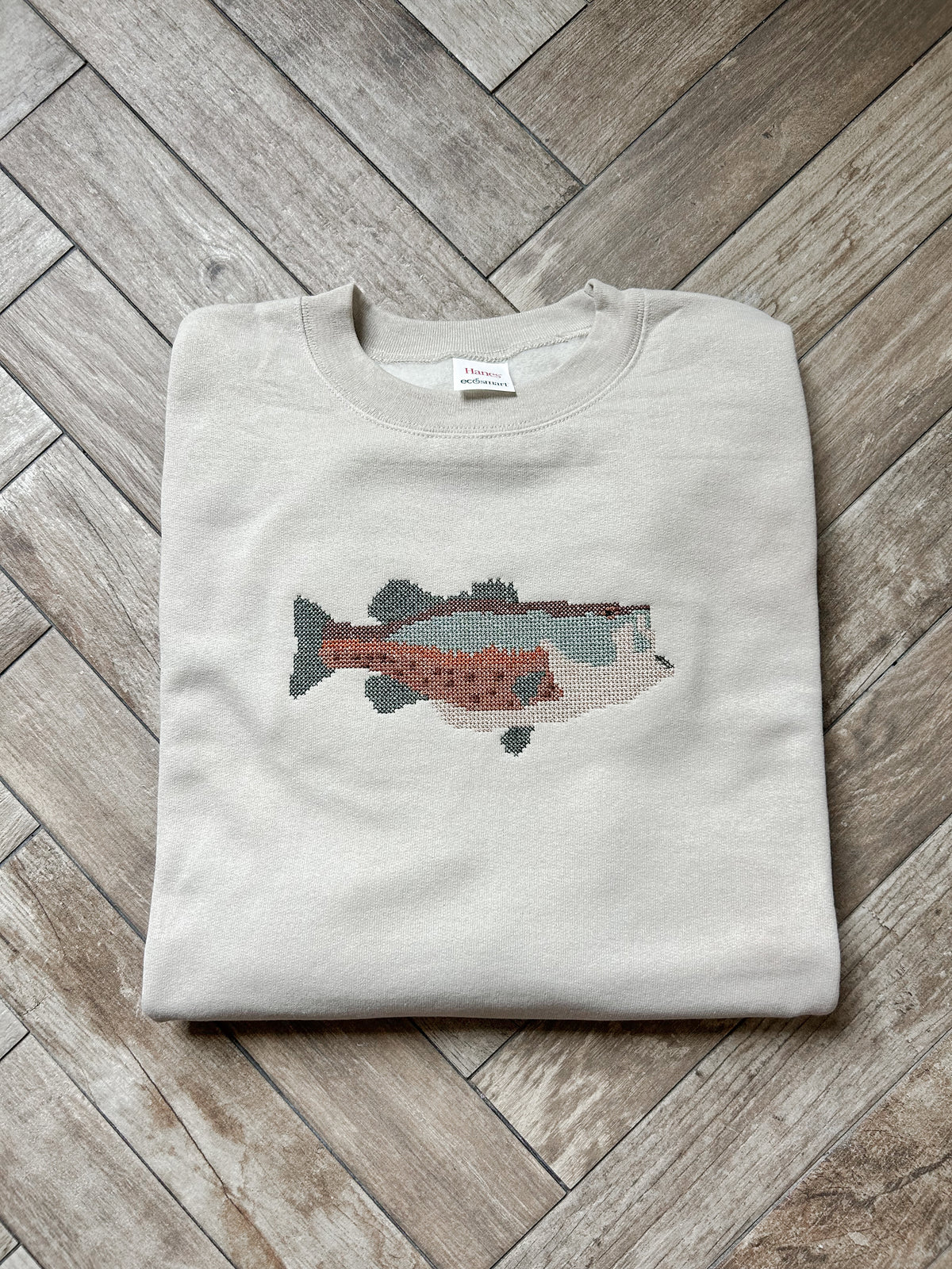 Cross Stitch Bass Embroidered Sweatshirt