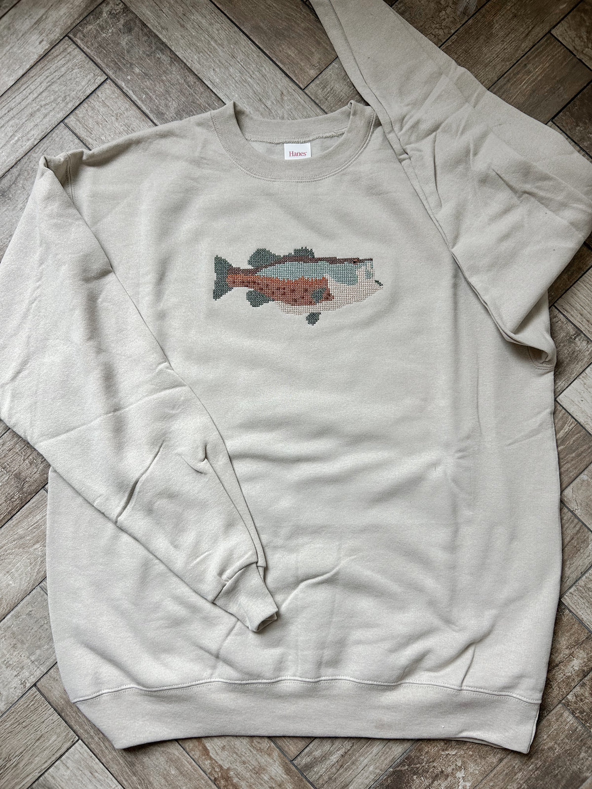 Cross Stitch Bass Embroidered Sweatshirt