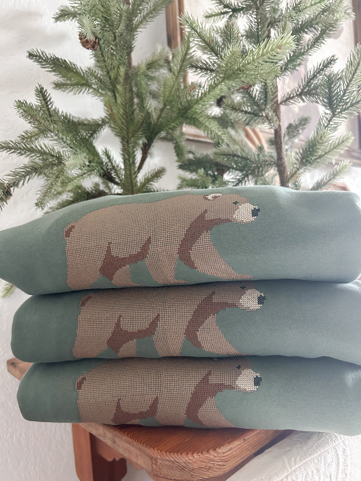Cross Stitch Bear Embroidered Sweatshirt
