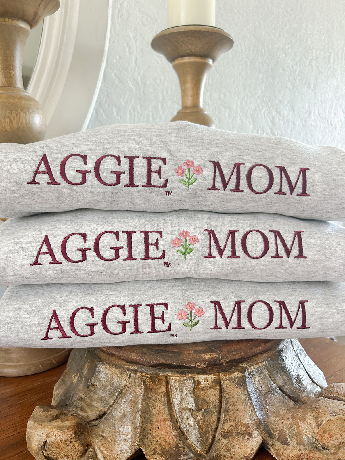Aggie Mom Embroidered Sweatshirt