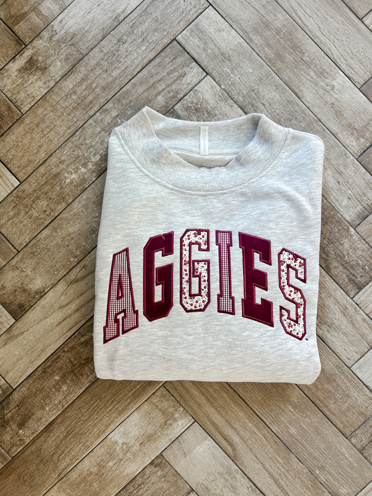 Aggies Mockneck - Patchwork Fabric