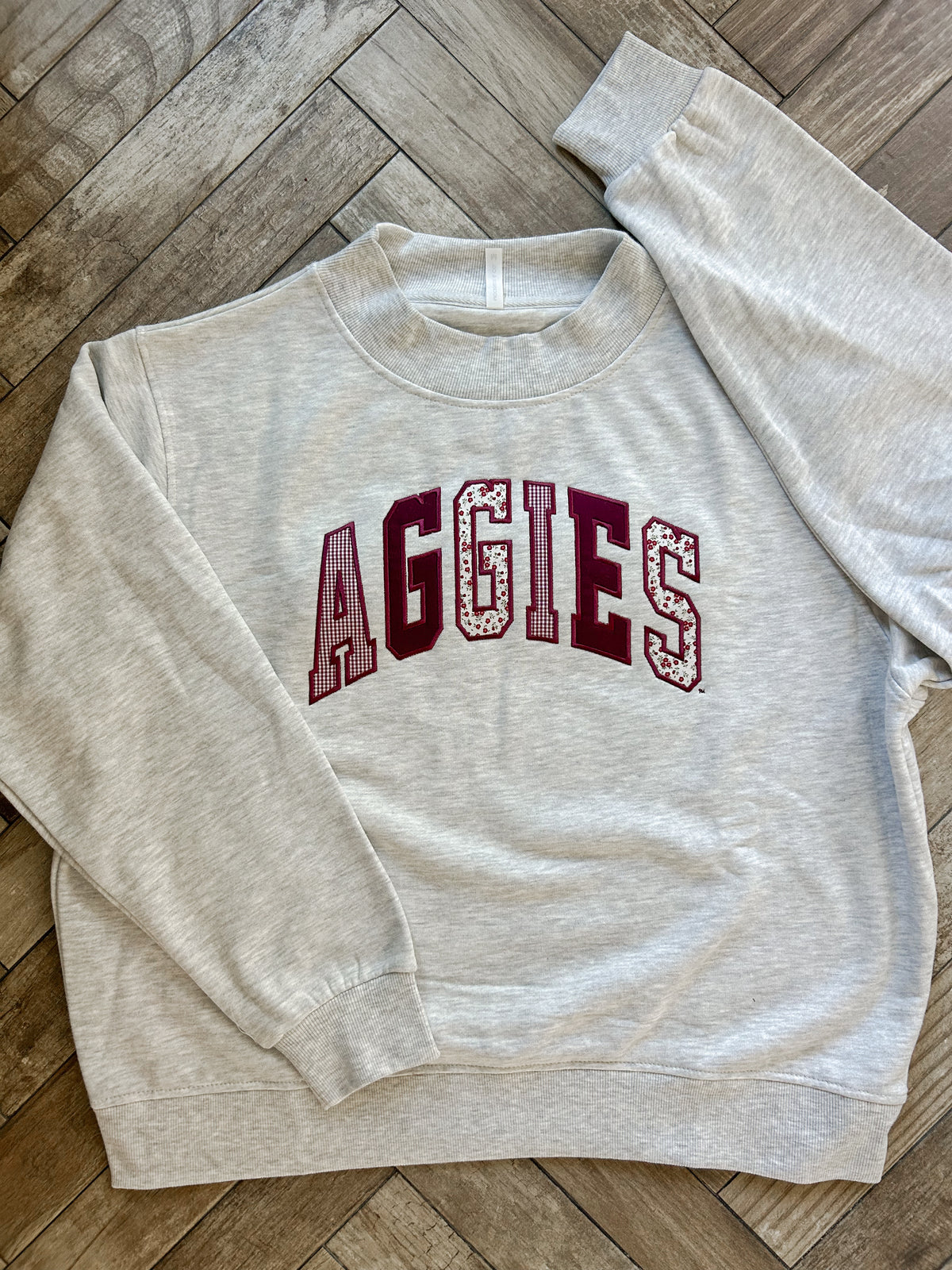 Aggies Mockneck - Patchwork Fabric