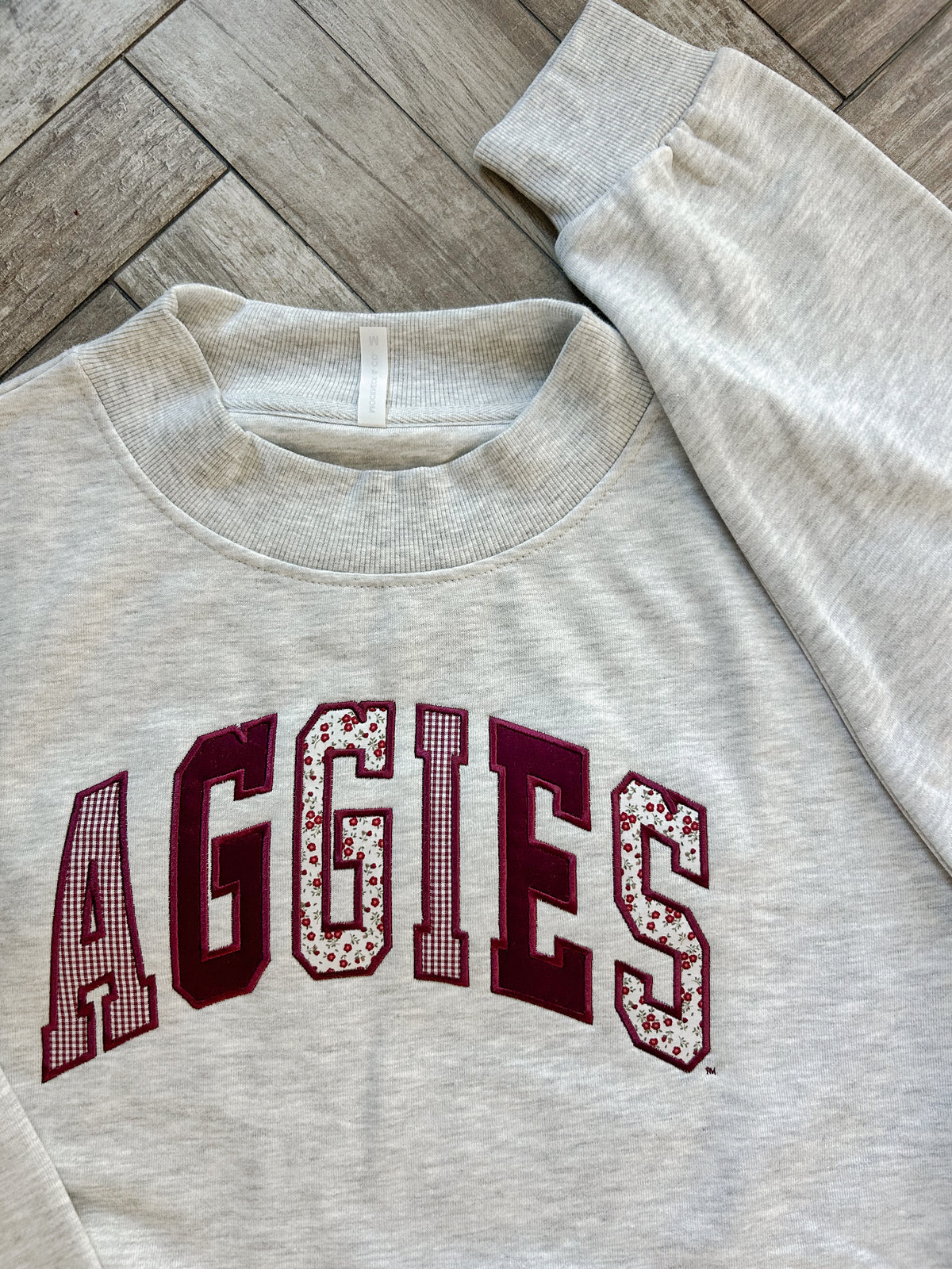 Aggies Mockneck - Patchwork Fabric
